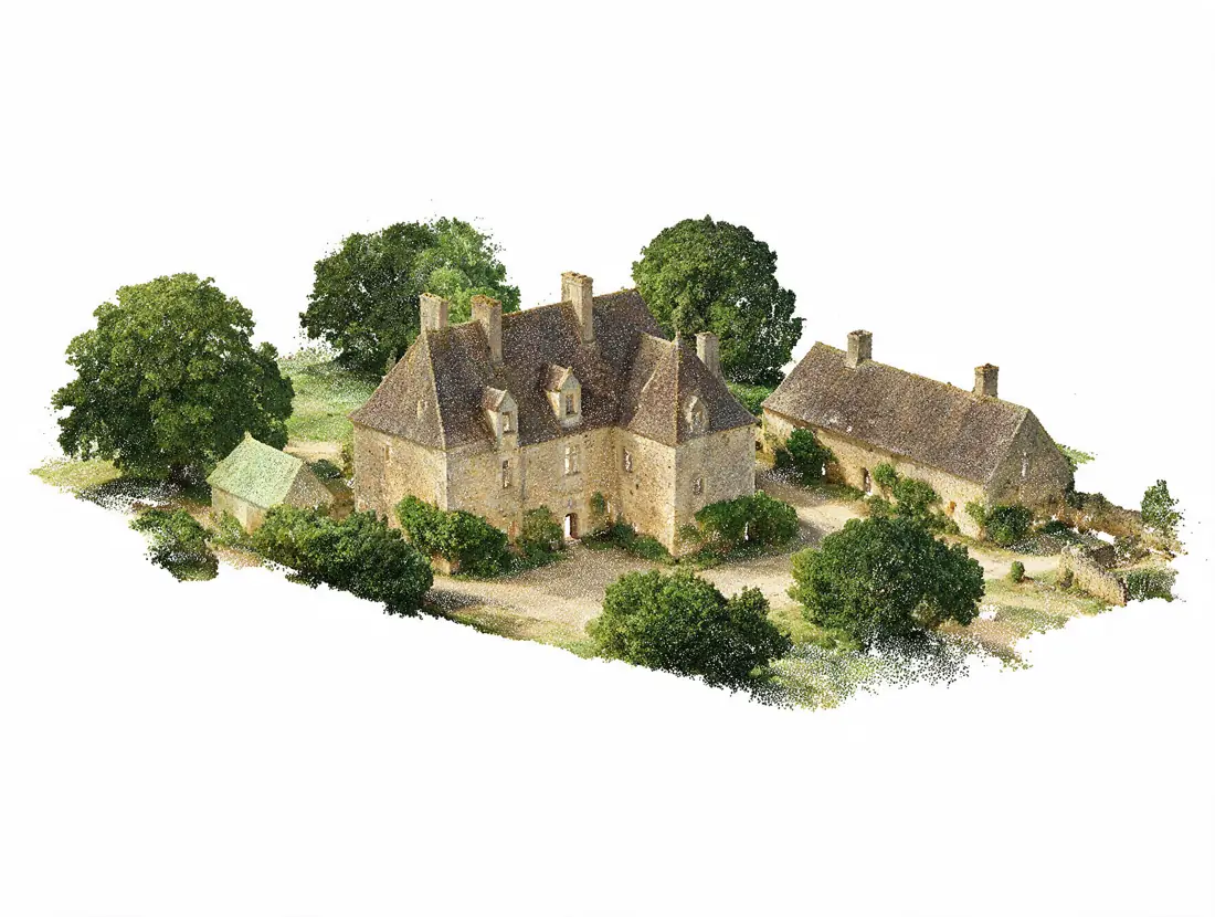 Illustration : domaine bâti en nuage de points
