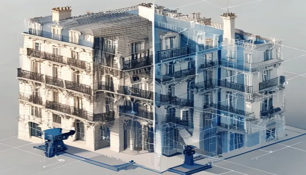 Relevé bâtiment ancien : techniques modernes 2026 - GUYENNE ÉTUDES, scan 3D et Scan to BIM en France
